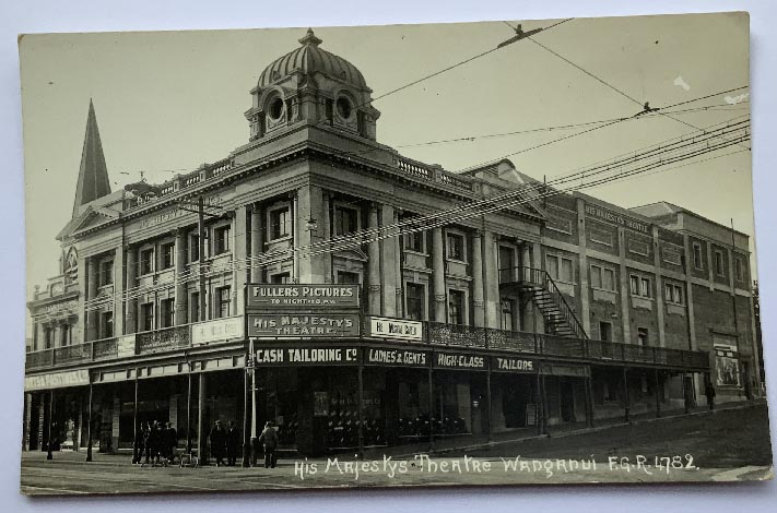 early 1900's New Zealand FGR postcard titled His Majesty's Theatre Wanganui